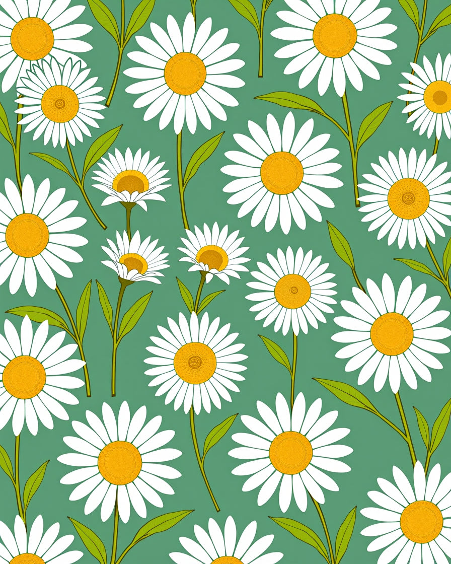 Daisy Botanical Pattern Design Rug