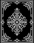 Elegant White Damask Border Design Rug