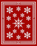 Red Snowflake Scandinavian Blanket Rug