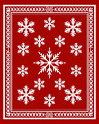 Red Snowflake Scandinavian Blanket Rug