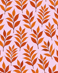 Autumn Leaf Pattern On Pink Rug