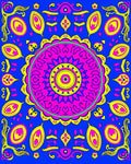 Bold Pink Yellow Mandala Pattern Rug
