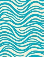Teal Wave Pattern Design Rug