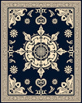 Intricate Floral Design With Border Rug