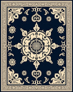 Intricate Floral Design With Border Rug