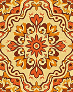 Warm Earthy Tones Floral Pattern Rug