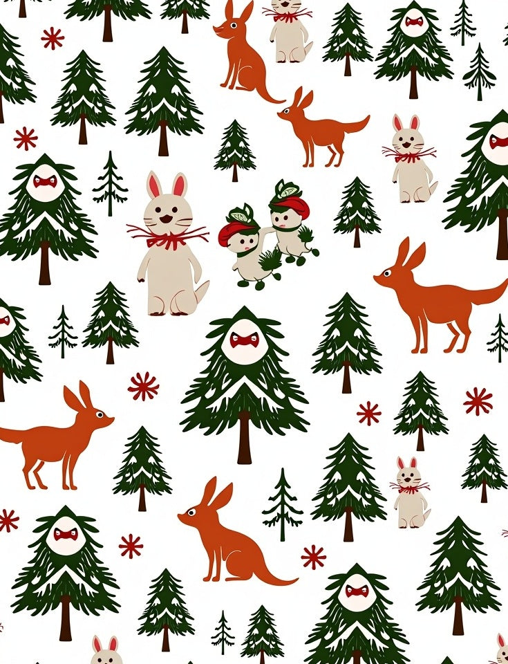 Whimsical Forest Creature Pattern Rug