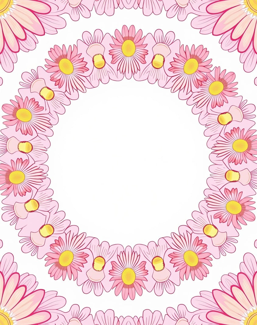 Pink Floral Mandala Pattern Rug