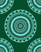 Intricate Teal Mandala Pattern Rug
