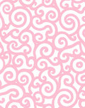 Delicate Swirls Pink White Pattern Rug
