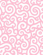 Delicate Swirls Pink White Pattern Rug