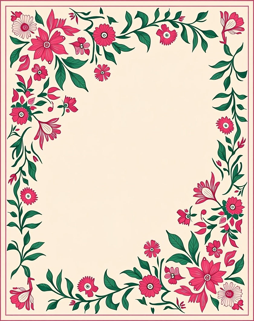 Vibrant Floral Vine Pattern Rug