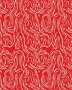 Crimson Swirl Pattern Rug