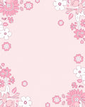 Pink Floral Delight Border Design Rug