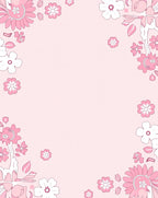 Pink Floral Delight Border Design Rug
