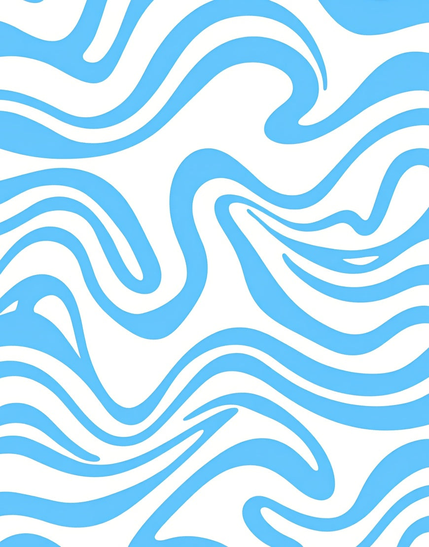 Abstract Blue White Flowing Design Rug