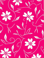 Vibrant Pink Floral Swirl Pattern Rug