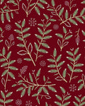 Festive Botanical Branch Snowflake Design Rug