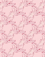 Abstract Figure Outline Pink Rug