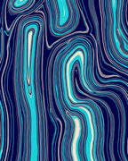 Abstract Swirl Blue Cream Rug