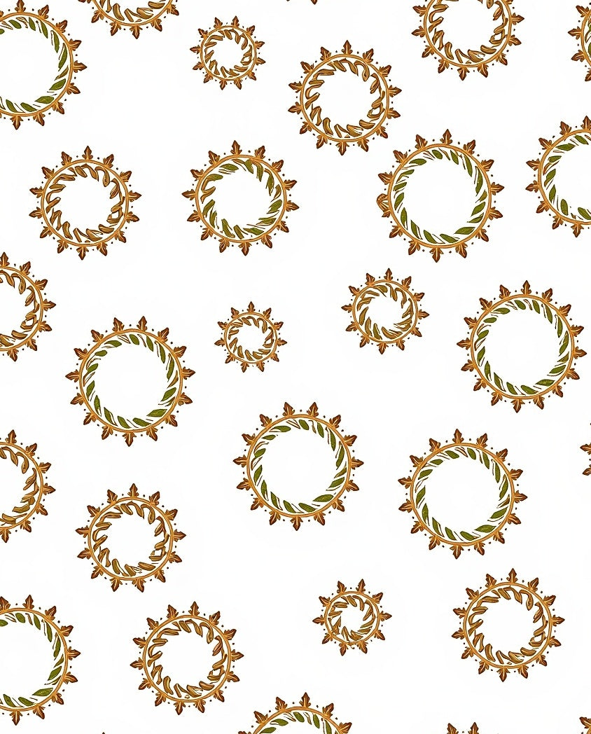 Golden Laurel Wreath Medallions Rug