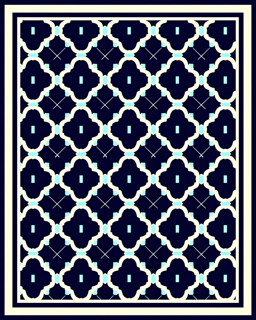 Classic Quatrefoil Lattice Pattern Rug