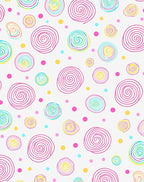 Whimsical Swirls and Dots Pattern Rug