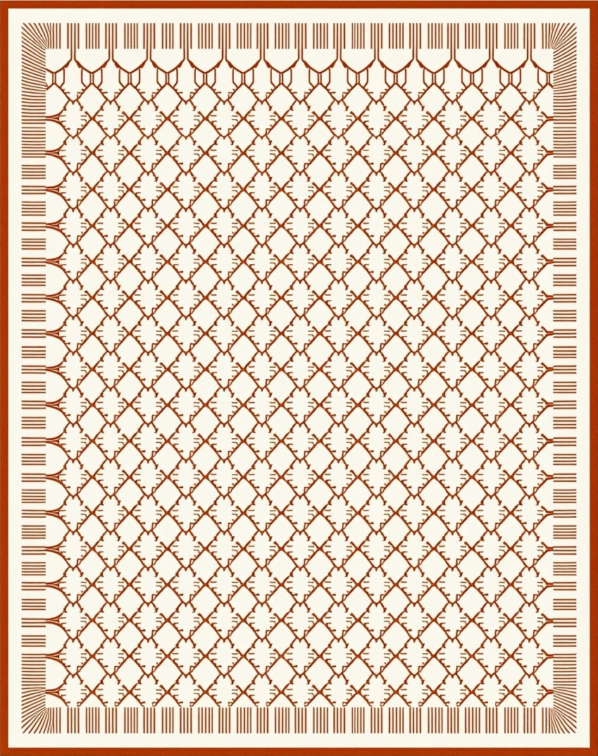 Interlocking Diamond Lattice Pattern Rug