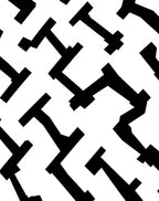 Black Geometric T Pattern Rug