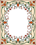 Vineleaf Arabesque Scrollwork Pattern Rug