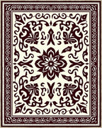 Crimson Floral Baroque Rug