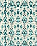 Teal Intricate Damask Pattern Rug