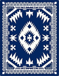 Striking Indigo Geometric Pattern Rug