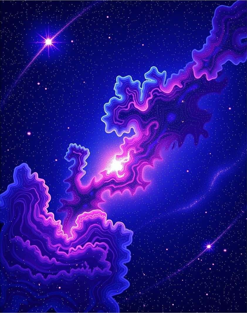 Cosmic Nebula Swirls Stars Rug