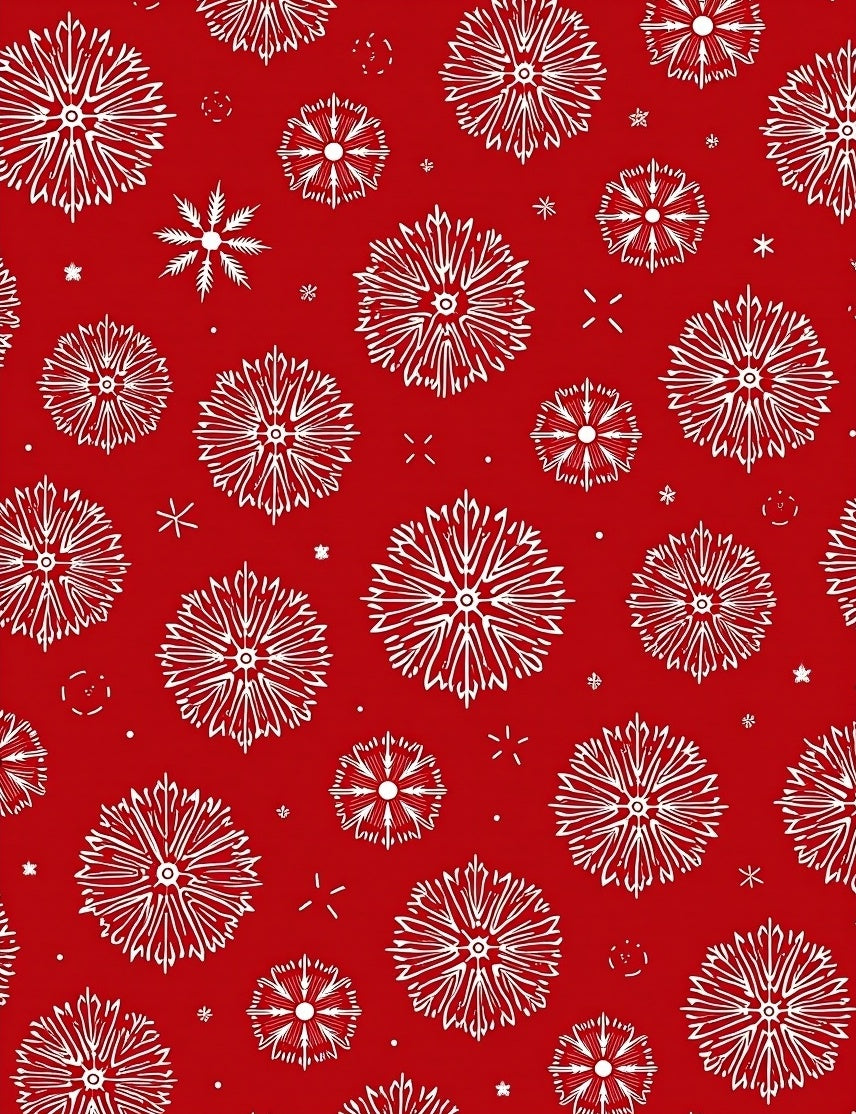 Winter Snowflake Folk Art Rug