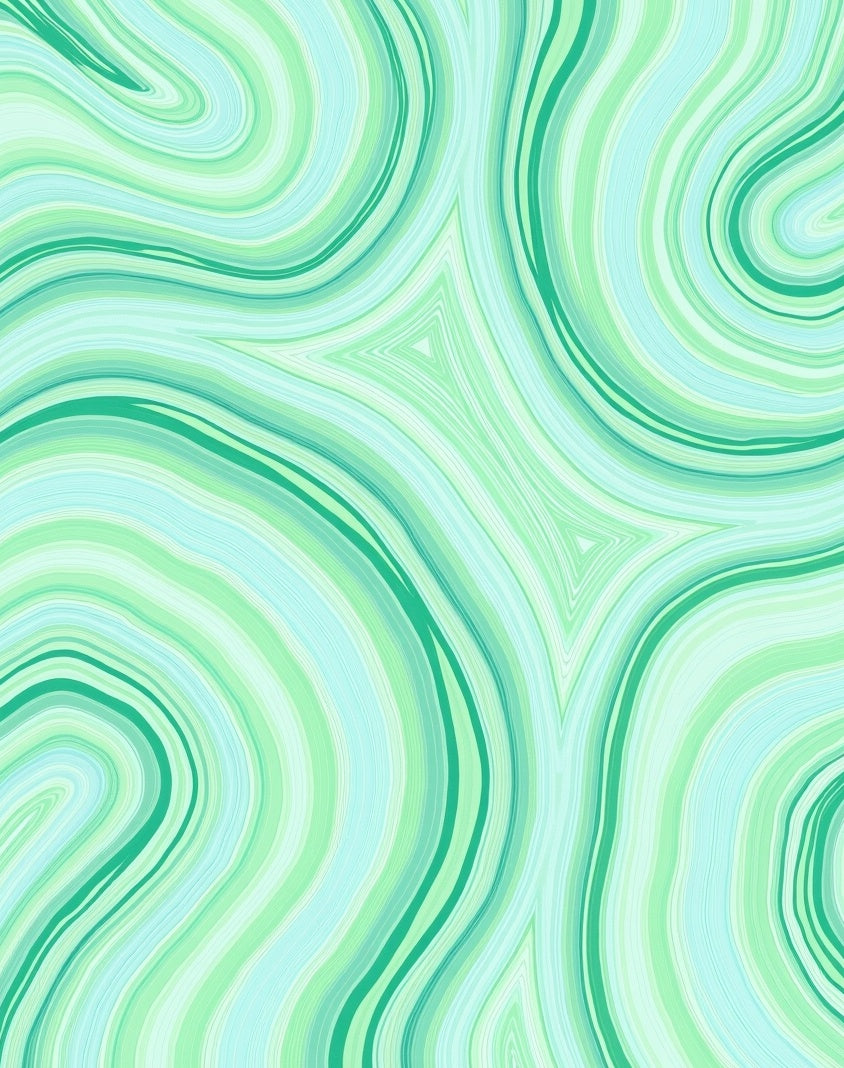 Abstract Swirl Pattern with Green Tones Rug