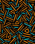 Orange Blue Ruler Geometric Pattern Rug