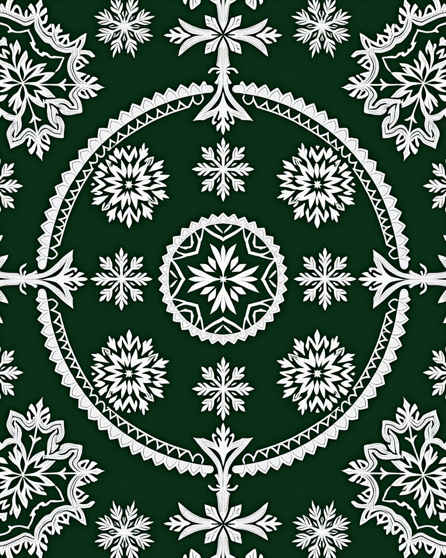 Foliate Snowflake Traditional Pattern Rug