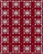 Ornate Red Floral Motif Pattern Rug