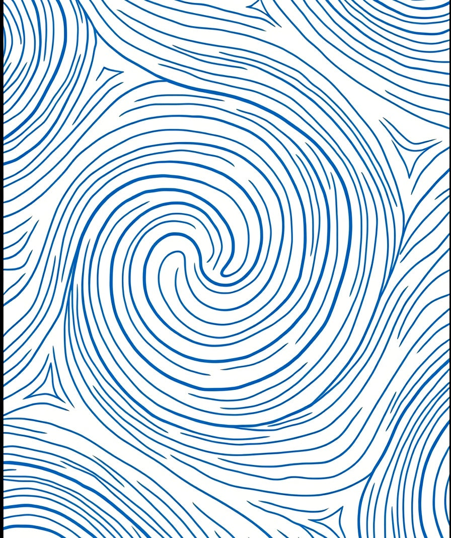 Deep Blue Swirl Lines Rug