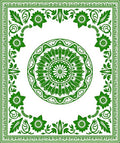 Emerald Floral Medallion Garden Design Rug
