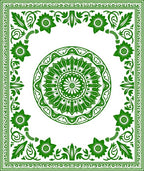 Emerald Floral Medallion Garden Design Rug