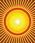 Radiant Sunburst Geometric Pattern Rug