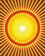 Radiant Sunburst Geometric Pattern Rug