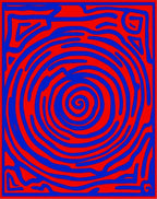 Abstract Red Blue Swirl Pattern Rug