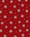 Winter Snowflake Patterned Red Rug