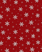 Winter Snowflake Patterned Red Rug