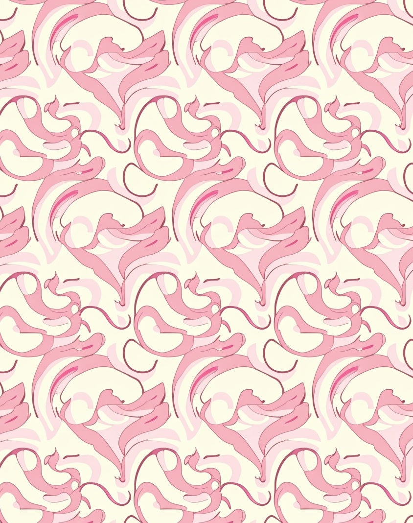 Abstract Pink Swirl Pattern Rug