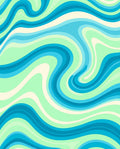 Abstract Swirl Wave Pattern Rug