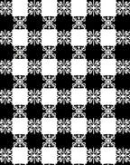 Bold Black White Geometric Snowflake Rug